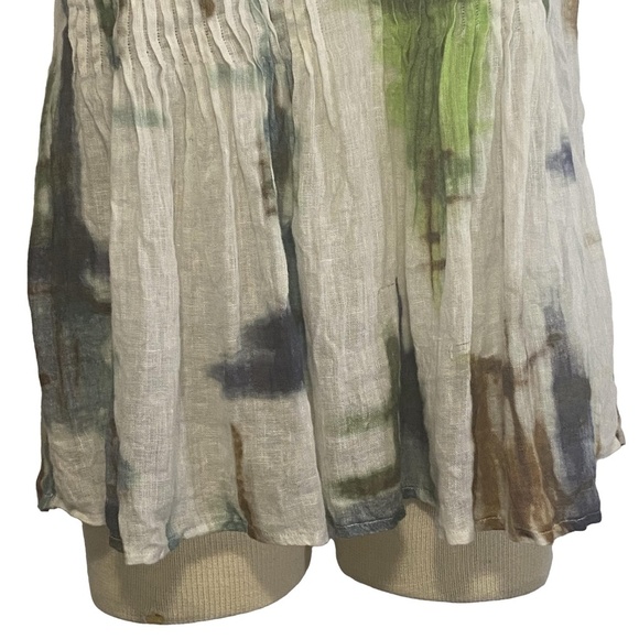 ZYGA LIN'N LAUNDRY Linen Lagenlook Adjustable Tie Spaghetti Strap Baby Doll Top - Picture 7 of 14